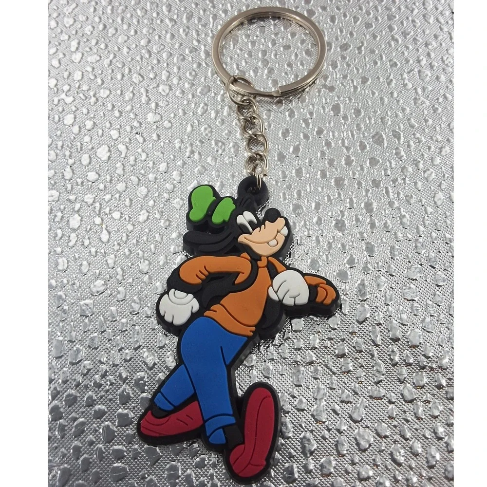 Disney Goofy Rubber‎ Keychain Fob Set of 2 | Cartoon Character Bag Charm